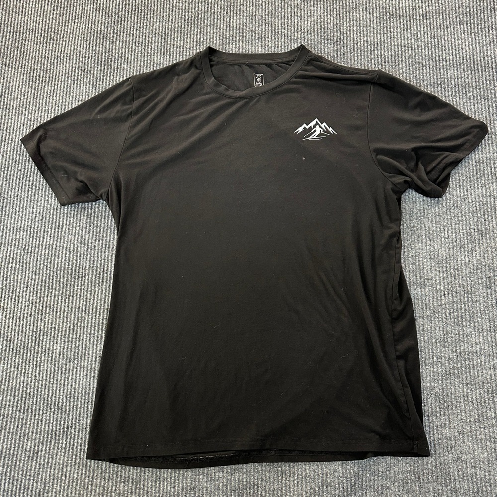 Bamboo Cool Mens Performance Graphic Tee XL Black Mountain Skiing Bamboo Blend